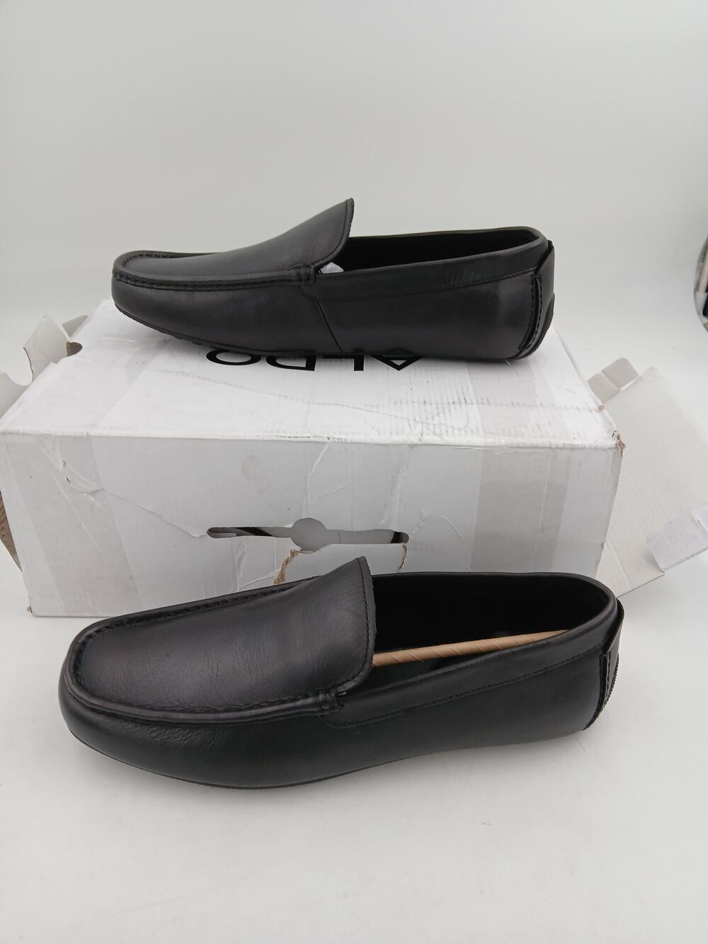 Aldo Ederrac-001 Shoes Mens Black Leather Moccasin Loafers Slip On Casual Size 9